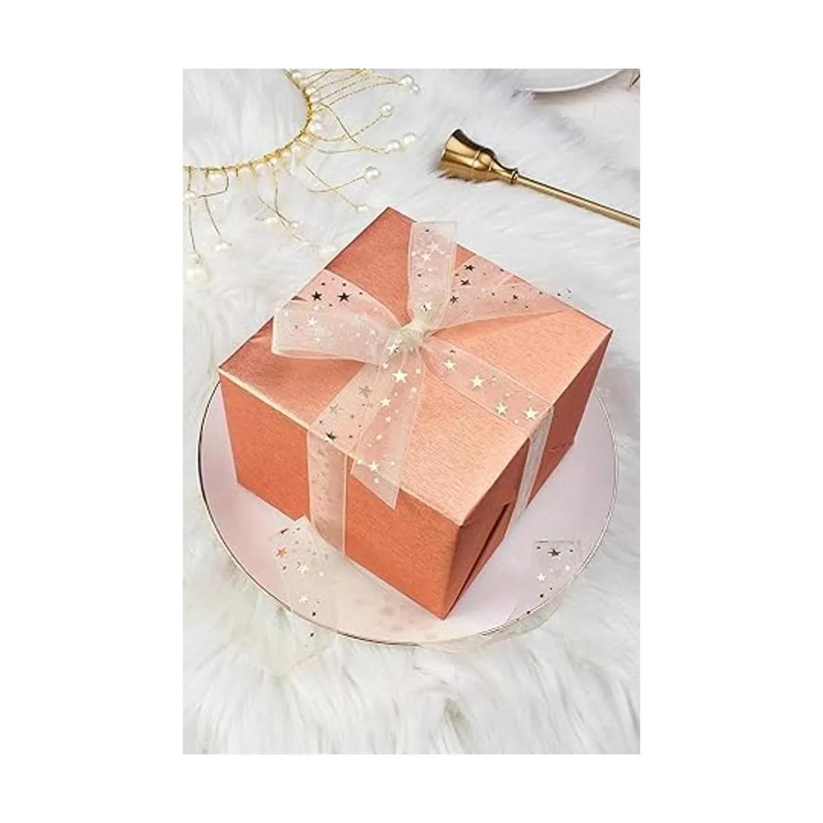 Holijolly Cinta transparente Gold Star Cinta de hilo de_2