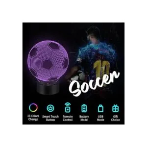 BASSI Lámpara de ilusión 3D de 16 colores que cambian al_4