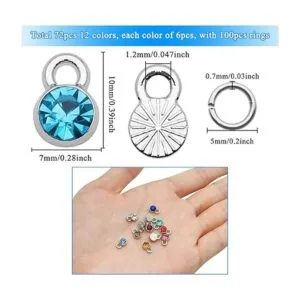 72 piezas de cuentas de piedra natal de cristal colgantes_2