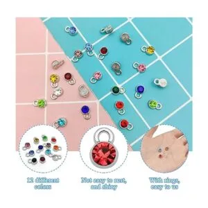 72 piezas de cuentas de piedra natal de cristal colgantes_3