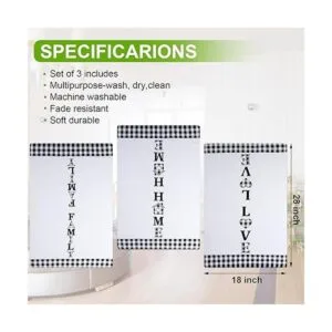 Juego de 3 toallas de cocina a cuadros de Buffalo Home_2