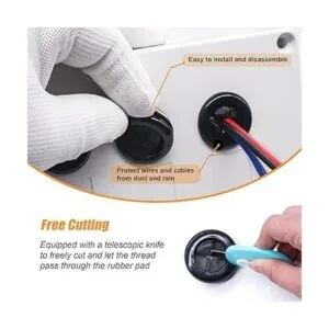 mankk 50 juntas redondas de goma con ojales de 78_3