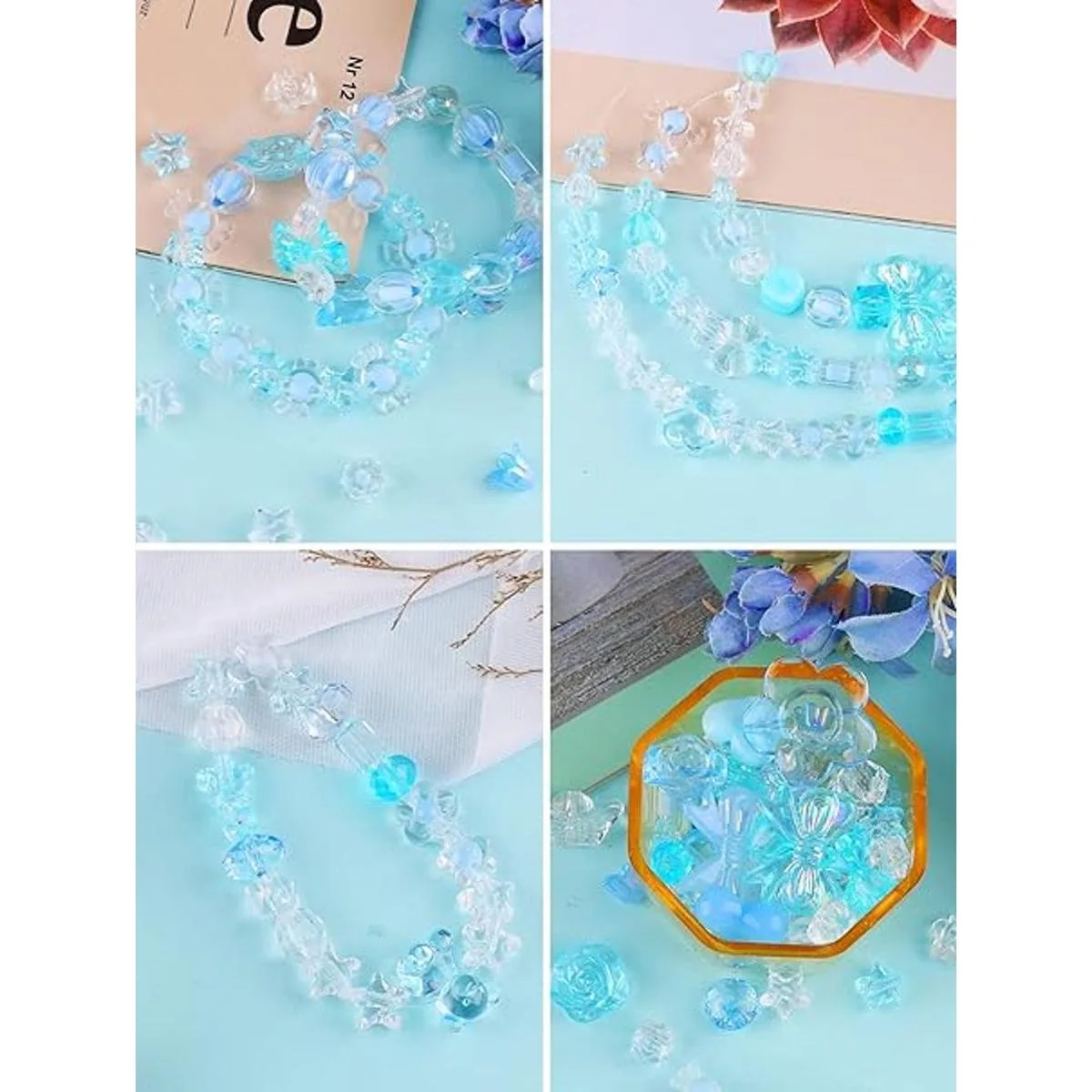 150 cuentas acrílicas para hacer joyas Kalolary colorido_6