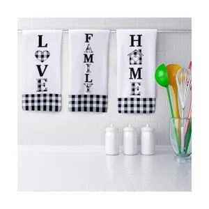 Juego de 3 toallas de cocina a cuadros de Buffalo Home_3