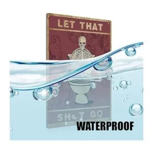 BEASTZHENG Letrero de metal con texto en inglés Let That_3