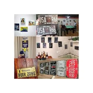 Cartel floral francés de pintura vintage letrero de lata_5