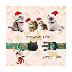 CooShou Juego de collar de gato de Navidad ajustable con_3
