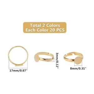 PH PandaHall 40 piezas de 2 colores ajustables base de_2