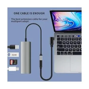 Cable de extensión corto USB C macho a hembra de ángulo_3