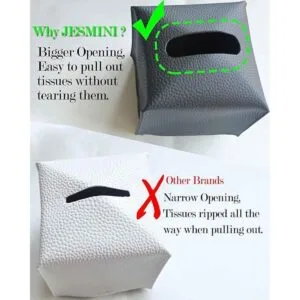 Funda cuadrada de cuero para caja de pañuelos con_5