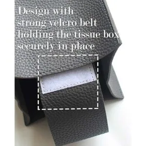 Funda cuadrada de cuero para caja de pañuelos con_3