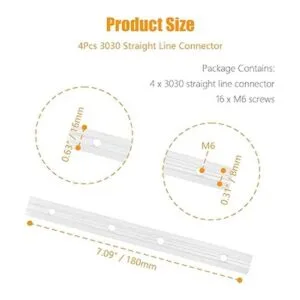 Qjaiune 4 conectores de línea recta 3030 conectores de_4
