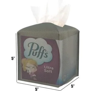 Funda cuadrada de cuero para caja de pañuelos con_4