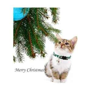 CooShou Juego de collar de gato de Navidad ajustable con_5