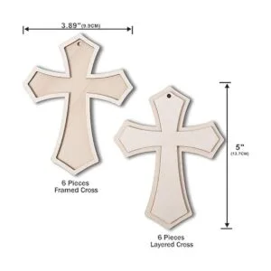 Paquete de 12 cruz de madera sin acabar cruz de madera en_2