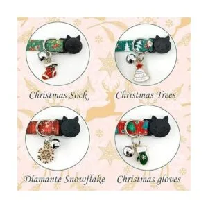 CooShou Juego de collar de gato de Navidad ajustable con_4
