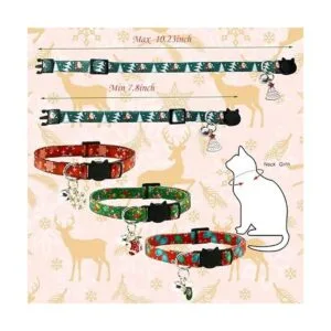 CooShou Juego de collar de gato de Navidad ajustable con_2