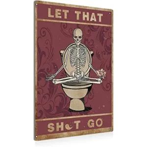 BEASTZHENG Letrero de metal con texto en inglés Let That_1