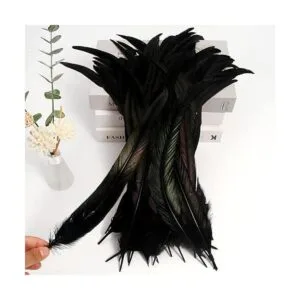 THARAHT 50 plumas de cola de gallo naturales a granel_4