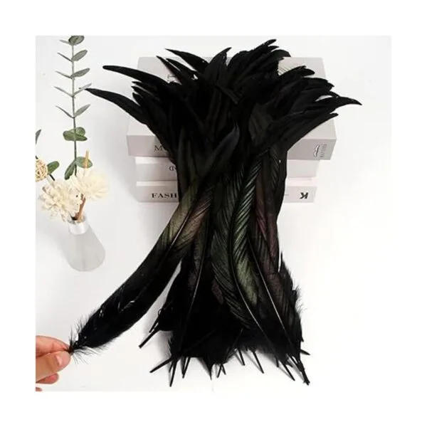 THARAHT 50 plumas de cola de gallo naturales a granel_4