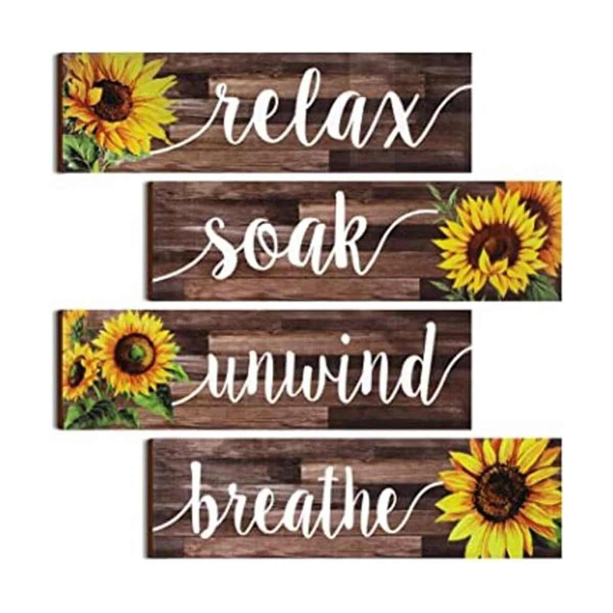 Jetec 4 carteles de decoración de pared de baño de granja_1