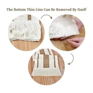 Home Camino de mesa de macramé estilo granja de_2