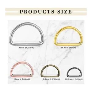 90 anillos en D de metal de colores surtidos en forma de_2