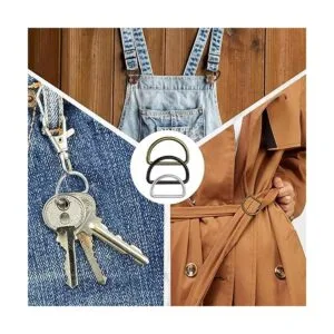 90 anillos en D de metal de colores surtidos en forma de_4