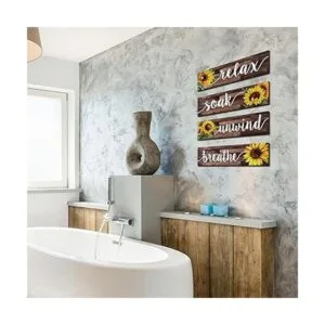 Jetec 4 carteles de decoración de pared de baño de granja_4