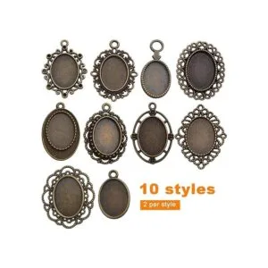 20 bandejas colgantes de bisel 0.512 x 0.709 in ovaladas_2