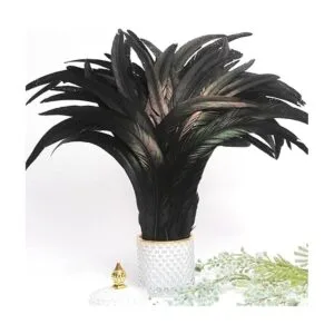 THARAHT 50 plumas de cola de gallo naturales a granel_5