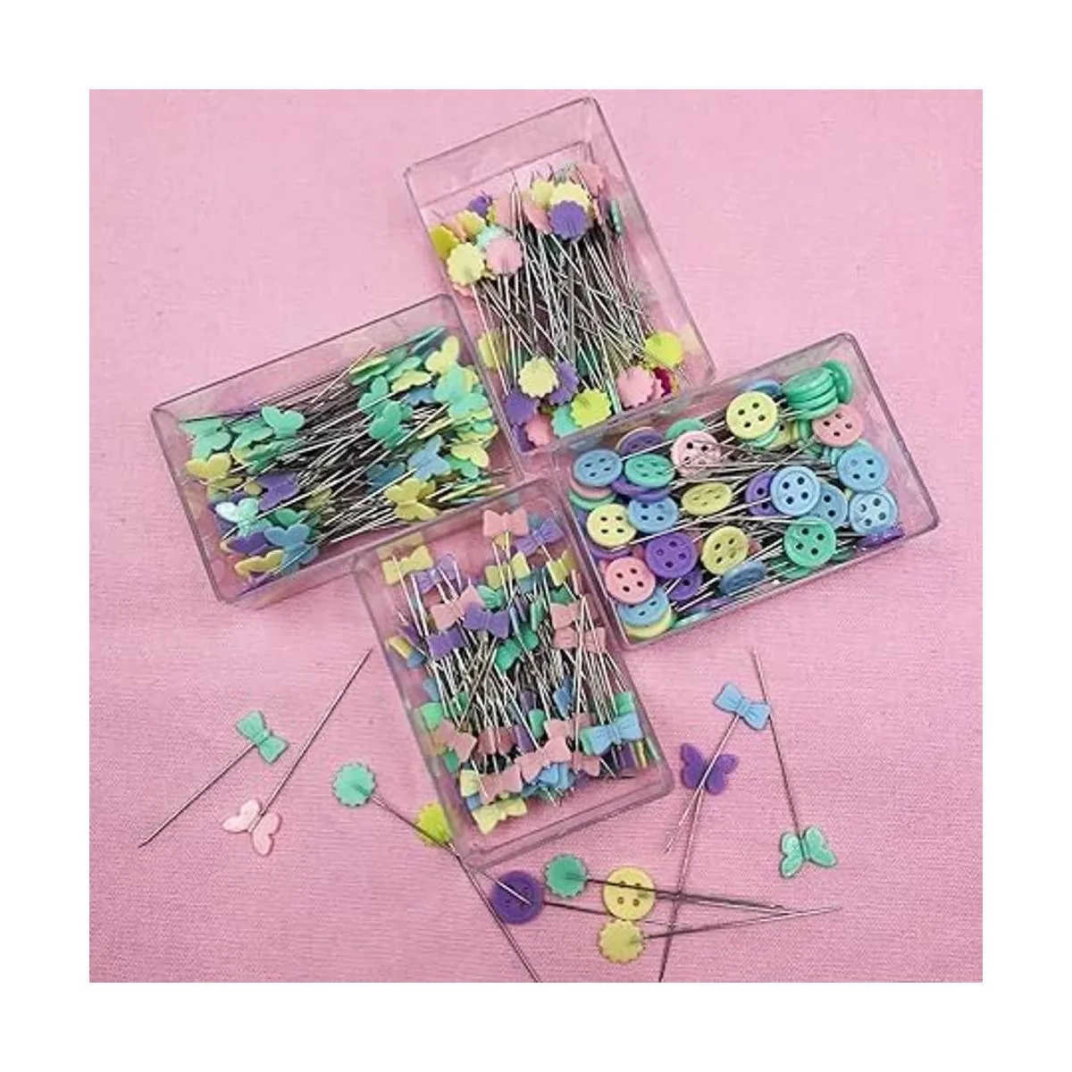 400 alfileres de coser de cabeza plana recta forma de_4