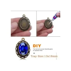 20 bandejas colgantes de bisel 0.512 x 0.709 in ovaladas_3