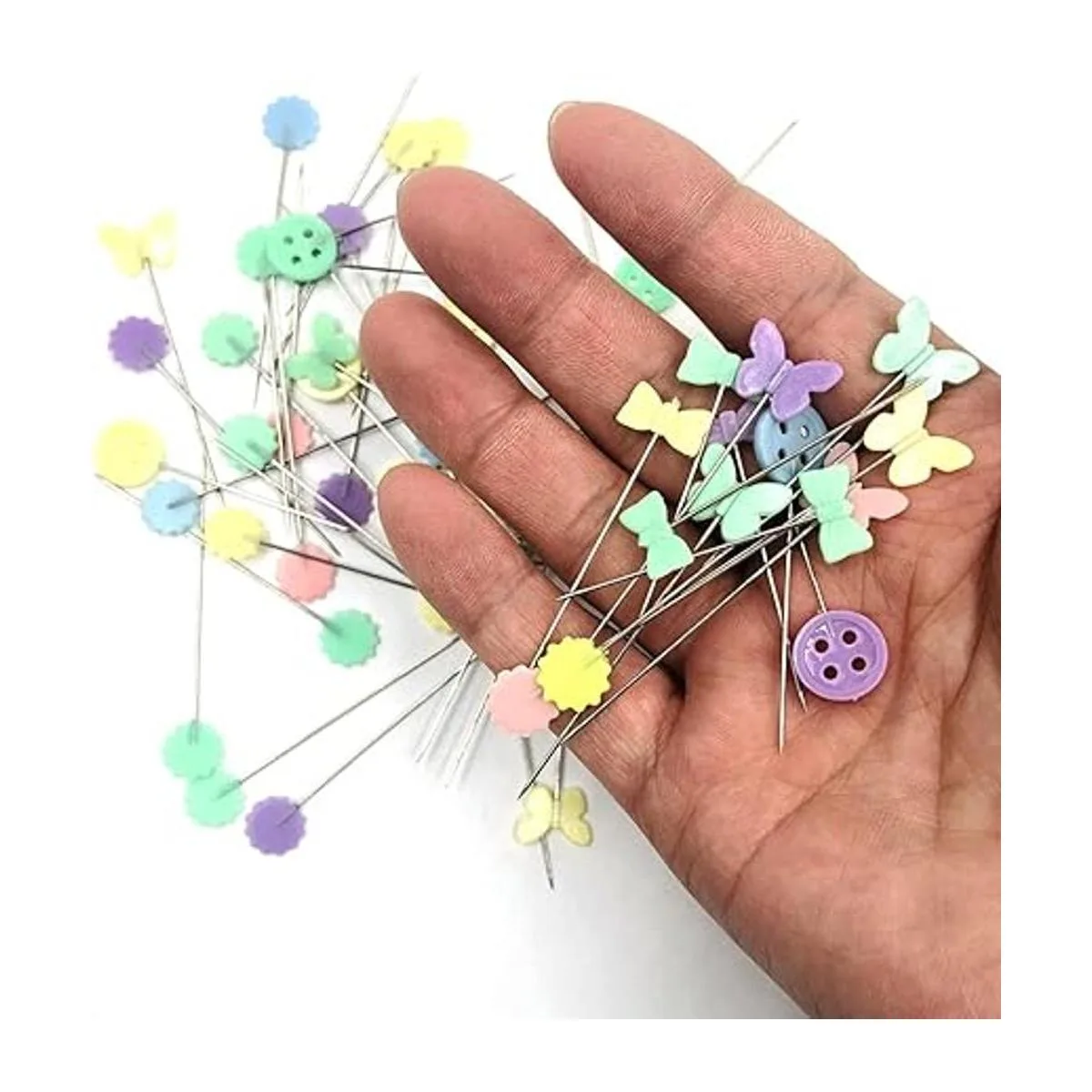 400 alfileres de coser de cabeza plana recta forma de_3