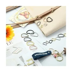 90 anillos en D de metal de colores surtidos en forma de_7