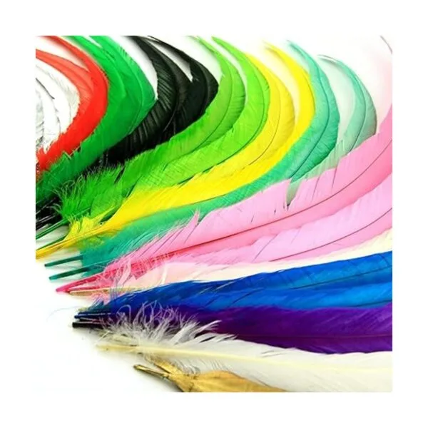 THARAHT 50 plumas de cola de gallo naturales a granel_6