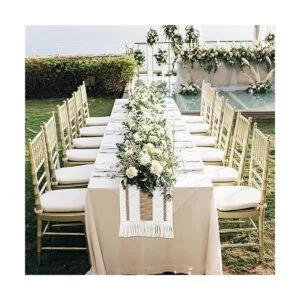 Home Camino de mesa de macramé estilo granja de_5