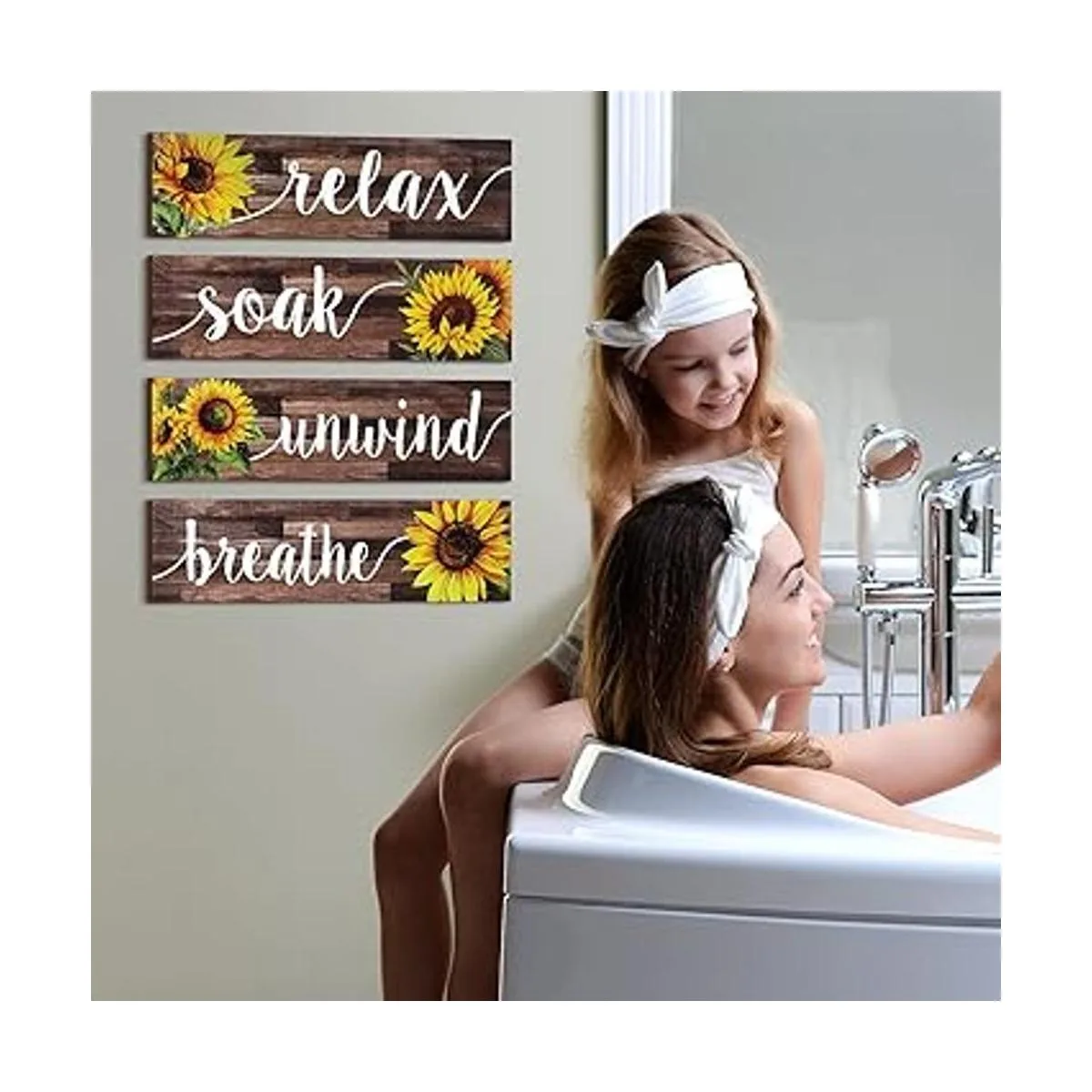 Jetec 4 carteles de decoración de pared de baño de granja_5