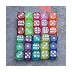 Ruwado Abalorio de 30 piezas de dados con lazo acrílico_7