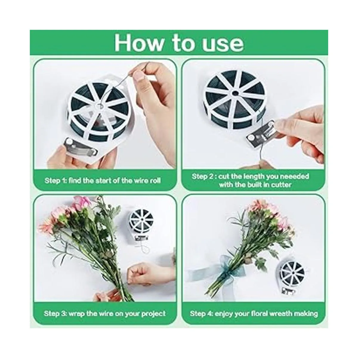 Alambre floral para hacer coronas con cortador integrado_6