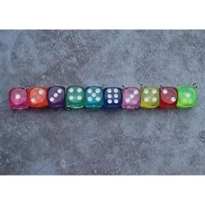 Ruwado Abalorio de 30 piezas de dados con lazo acrílico_4