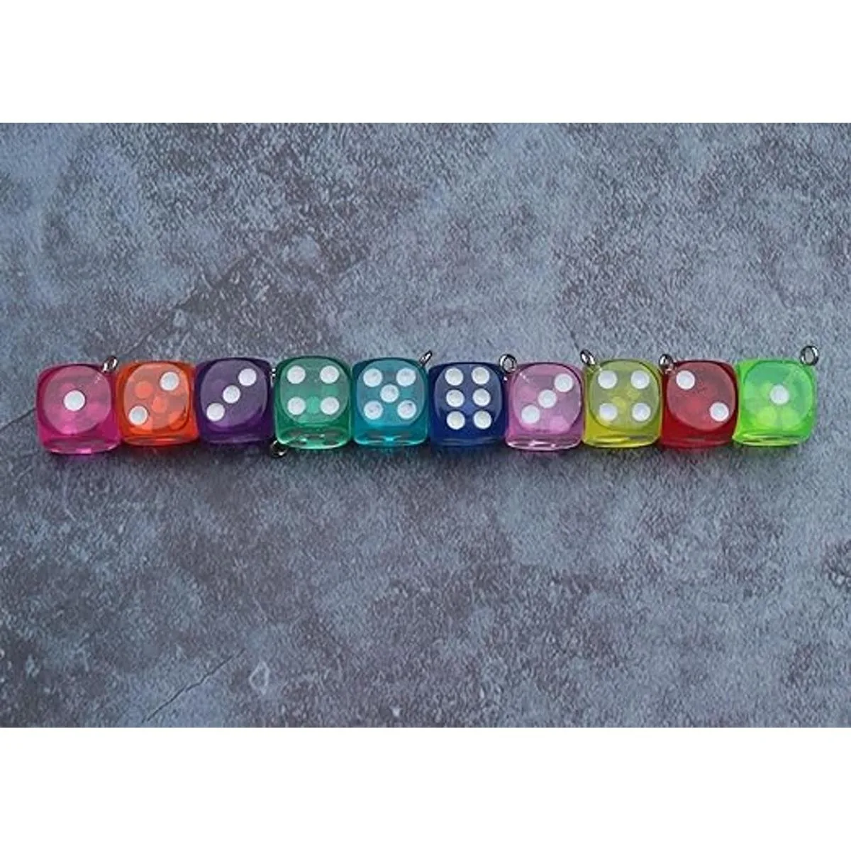 Ruwado Abalorio de 30 piezas de dados con lazo acrílico_4