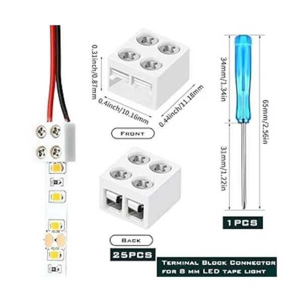 Paquete de 25 conectores de luz LED sin soldadura para_2