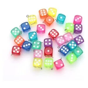 Ruwado Abalorio de 30 piezas de dados con lazo acrílico_2