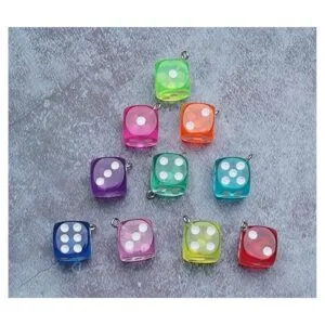 Ruwado Abalorio de 30 piezas de dados con lazo acrílico_5