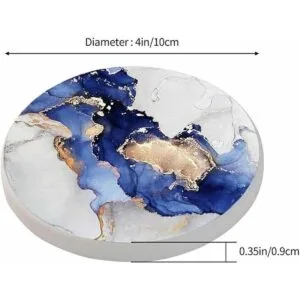Pznen Posavasos de mármol azul y dorado para mesa de café_2