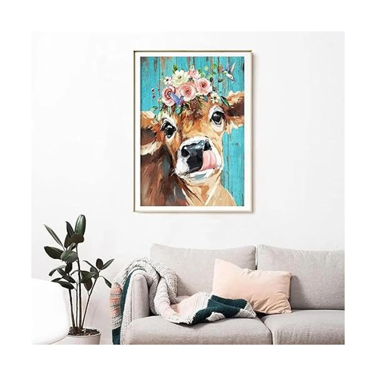 LVIITIS Kit de pintura acrílica de vaca por números para_2