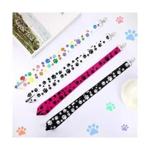 12 cordones con estampado de pata de perro llavero_6
