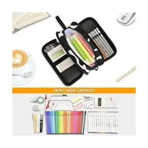 Fisyme Estuche para lápices con estampado de vaca blanca y_5