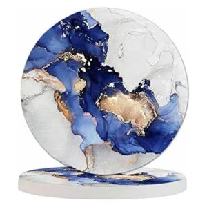 Pznen Posavasos de mármol azul y dorado para mesa de café_1